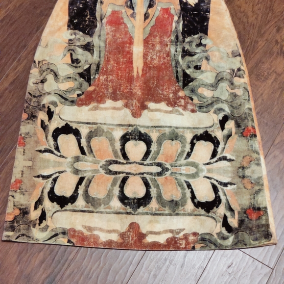 Vivienne Tam 90s Kuan Yin Buddha cotton Velvet archival Runway Skirt▪️ rare LG - Picture 8 of 11
